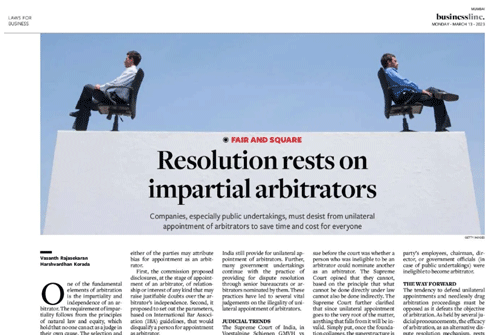 Read more about the article Resolution Rests On Impartial Arbitrators