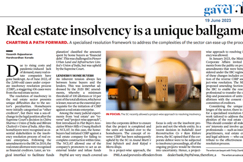 Read more about the article Real Estate Insolvency Is A Unique Ballgame