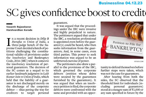 Read more about the article SC Personal Guarantors Judgment